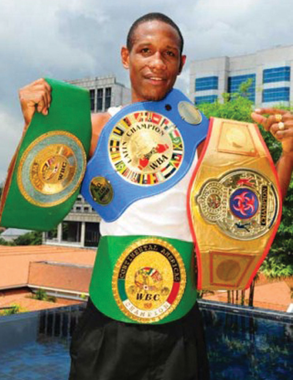 Leon Moore with his belts