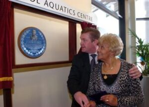 On November 18, 2008 the only surviving daughter Winnie Clarke (75) at the unveiling of plaque in Liverpool Aquatics Centre