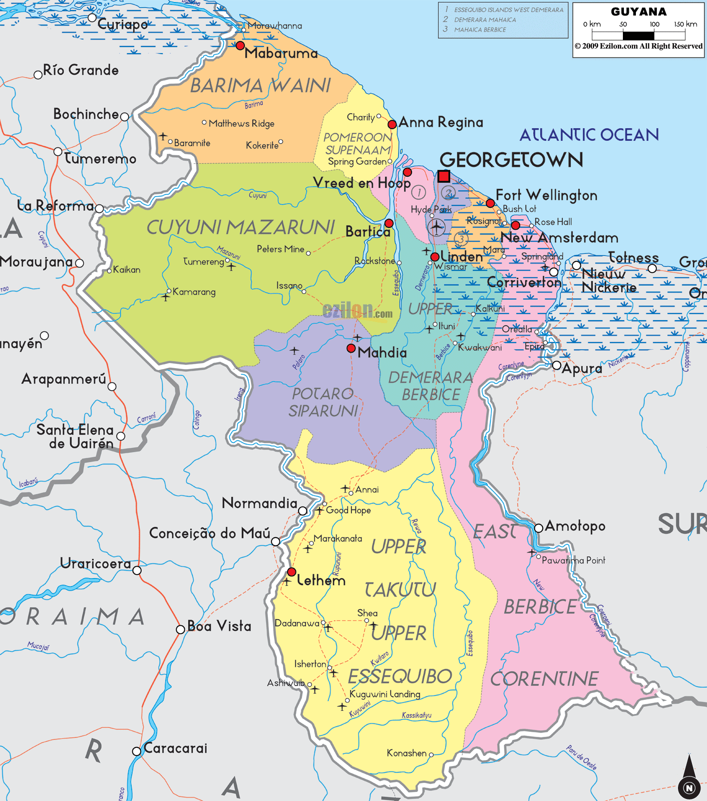 Map of Guyana