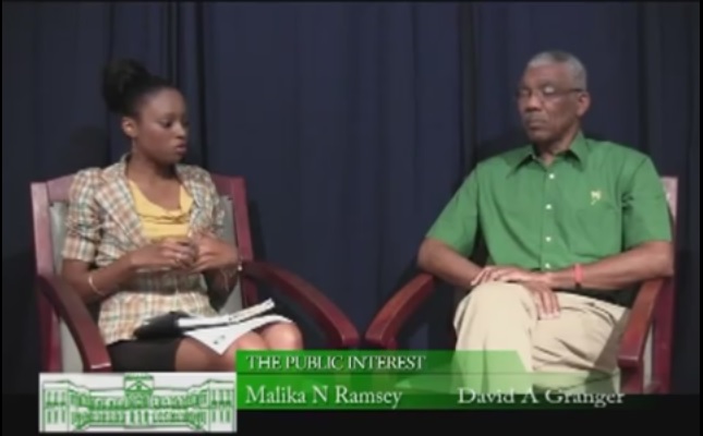 Hon. David Granger with Ms. Malika Ramsey