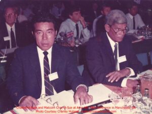 Charles Hutson and Malcolm Chan-a-Sue at Avro HS-748 conference – Manchester, UK