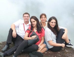 Blake Slater, Tracy Vieira, Megan Vieira and Katelyn Vieira at Kaieteur Falls last Christmas