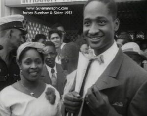 Forbes Burnham and sister, Jessie Burnham 1953