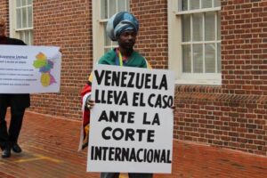 Guyanese Protesting outside the Venezuelan Embassy in Washington DC