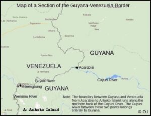 Map of a section of the Guyana-Venezuela border - Guyana Graphic ...