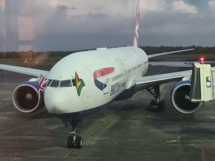 British Airways Boeing 777 at CJIA