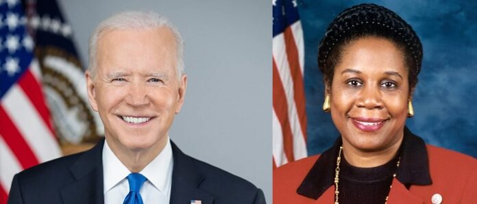 President Joe Biden and Representative Sheila Jackson Lee