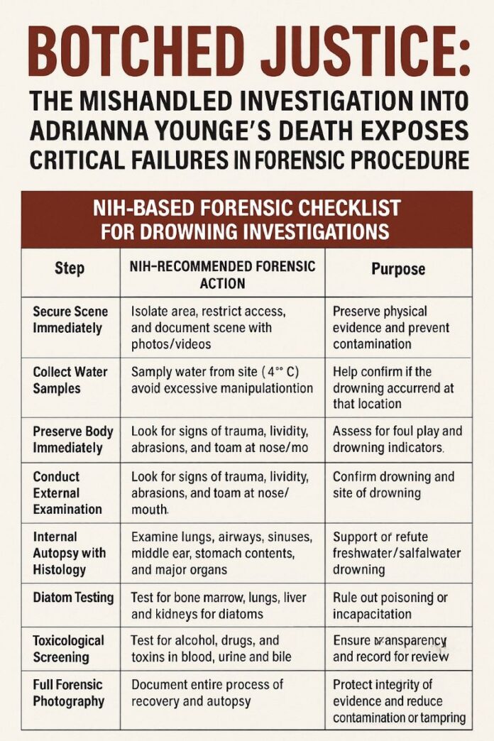 NIH-Based Forensic Checklist for Drowning Investigations