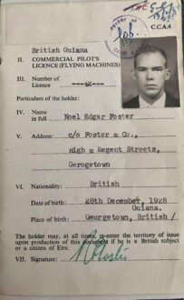Noel Foster's British Guiana Comercial Pilot's Licence