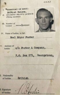Noel Foster's British Guiana Student Pilot's Licence