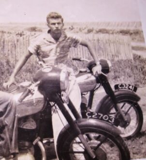 Michael Pacheco on his Jawa in the early days
